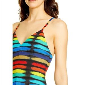 Alice + Olivia Alves rainbow tie dye dress